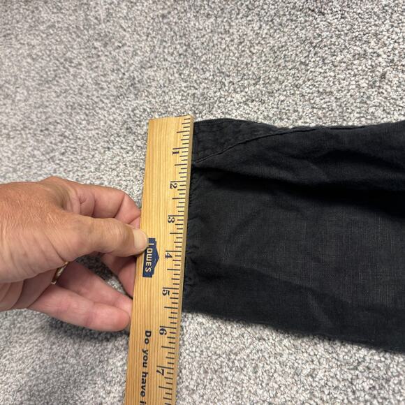 Athleta Pants Womens 4P Black Linen Jogger Elastic Waist Zip Pockets Cuffed - Picture 3 of 16